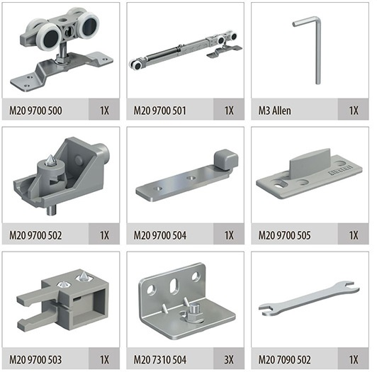 Albatur M20 9700 SFT Комплектація механізмів для міжкімнатних дверей вагою до 120 кг з доводчиком